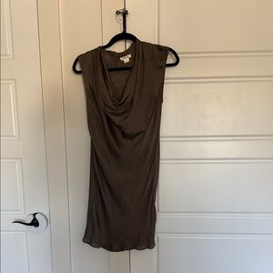 Helmut Lang Brown Satin Mini Dress